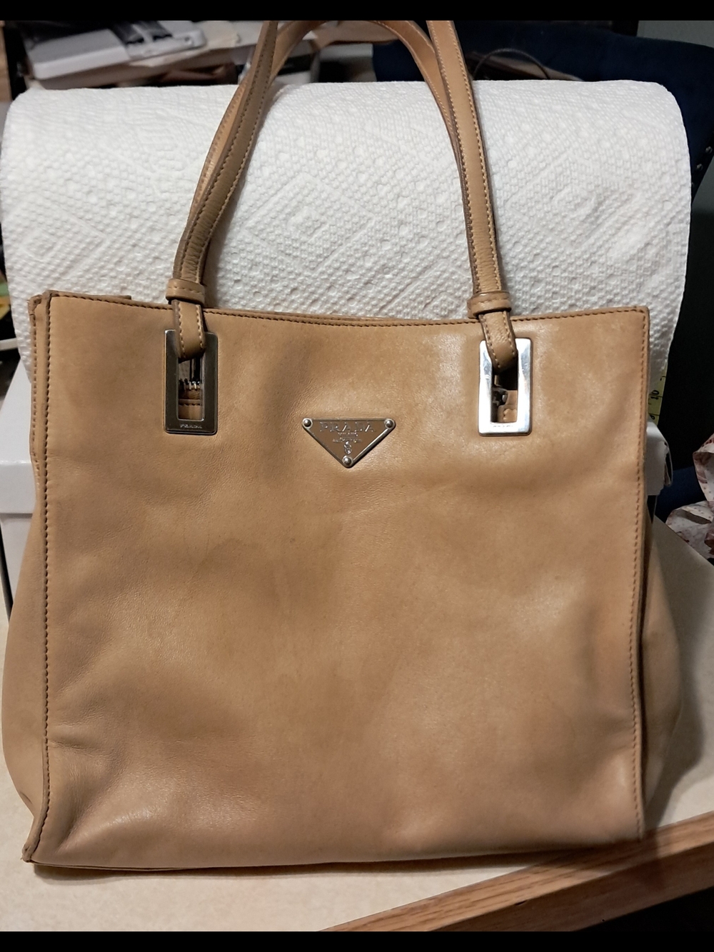 Classic Prada tan leather tote bag #luxury #prada